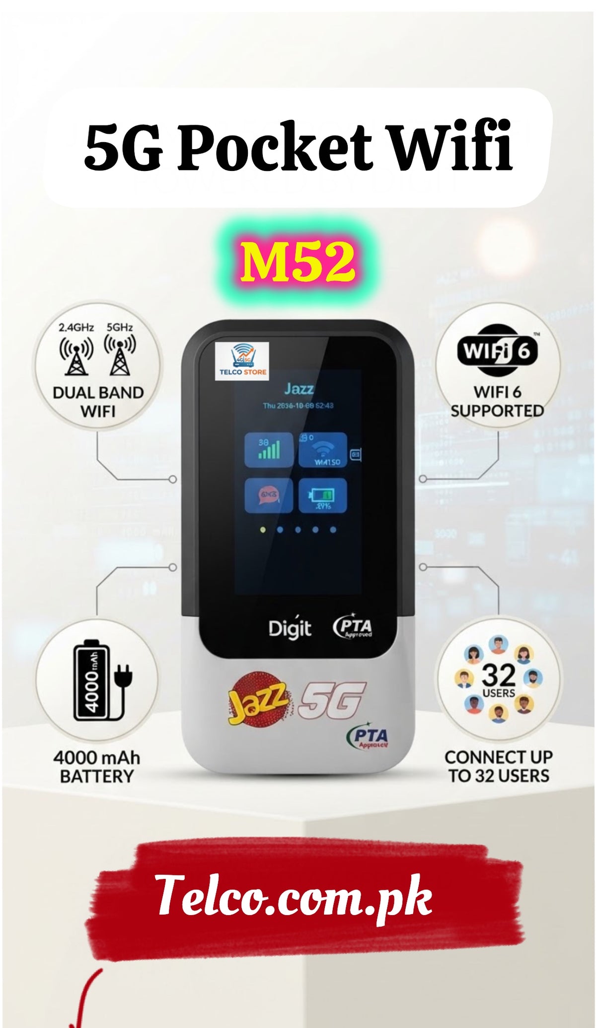 Jazz 5G Pocket Wifi M52 / Jazz 5G Wifi Device