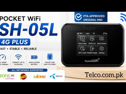 Sharp SH-05L Pocket WiFi 4G+ LTE Mobile Hotspot | All Network SIM Supported | PTA Approved